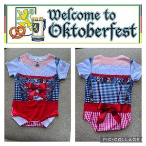 Oktoberfest Kids Bodysuit - Red and Blue
